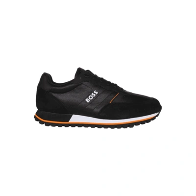 Pre-owned Hugo Boss Footwear Parkour_runn Rubber Logo Black/orange Trainer