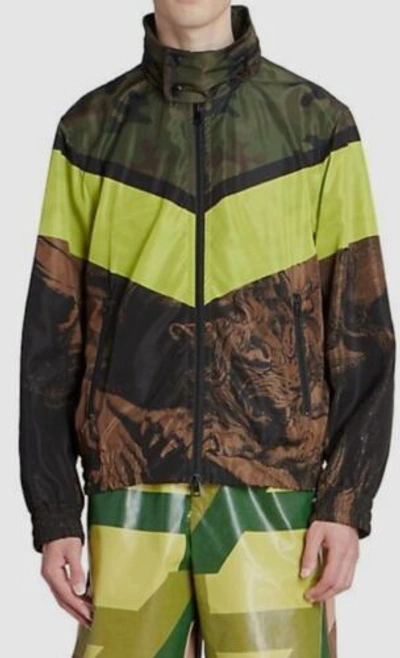 Pre-owned Dries Van Noten $1500  Men's Green Brown Vorn Color Block Jacket Size M