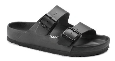 Pre-owned Birkenstock Arizona Leather Black Sandal Regulars Width 10224387