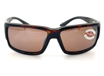 Pre-owned Costa Del Mar Fantail Global Fit Sunglass Tortoise/copper Silver Mirror 580glass