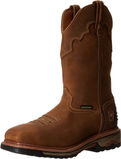 Pre-owned Dan Post Boots Mens Blayde 11 Inch Waterproof Steel Toe Work Safety Shoes... In Saddle Tan