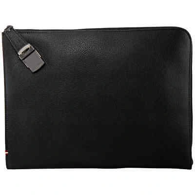 Pre-owned Bally Men's Galbo Black Leather Clutch 6228774