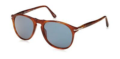 Pre-owned Persol Po9649s Aviator Sunglasses 52 Mm Terra Di Siena/blue