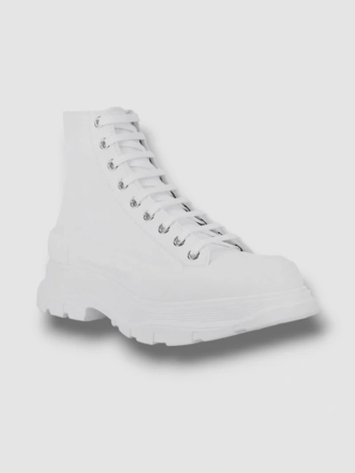 Pre-owned Alexander Mcqueen $991  Men's White Treadslick High-top Sneakers Size Eu 43/us 10