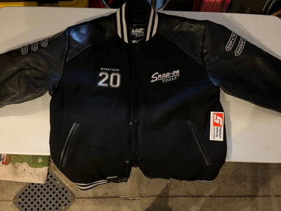 Pre-owned Snap-on Snap On Varsity Jacket By Choko Motorsports In Black