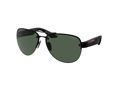 Pre-owned Prada Linea Rossa Sunglasses Ps 55ys 1bo06u Black Green Man