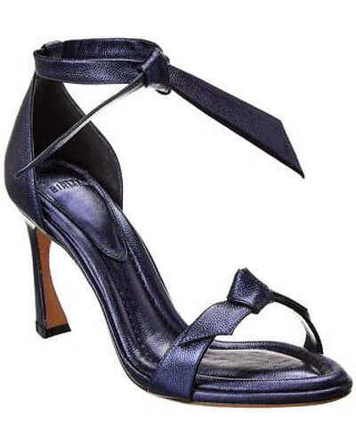 Pre-owned Alexandre Birman Clarita Doppia Soletta 85 Leather Sandal Women's In Blue