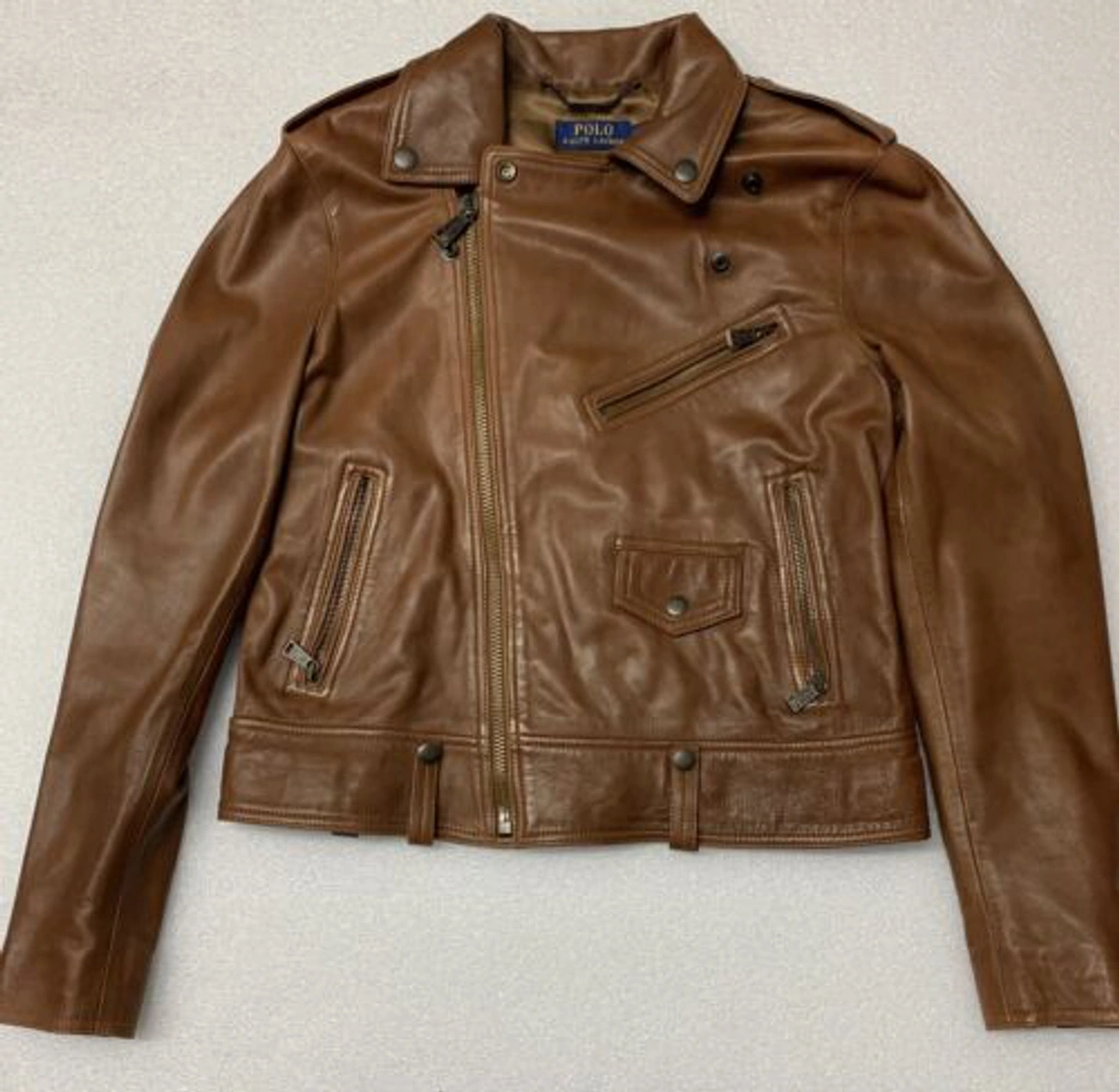 ジャケット・アウター Ralph Lauren lamb leather jacket size 2 Full-Zip Lambskin Polo Ralph Lauren Men's Leather Jacket