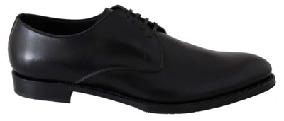 Pre-owned Dolce & Gabbana Dolce&gabbana Sartoria Men Black Derby Shoes Leather Solid Flat Low Heel Booties