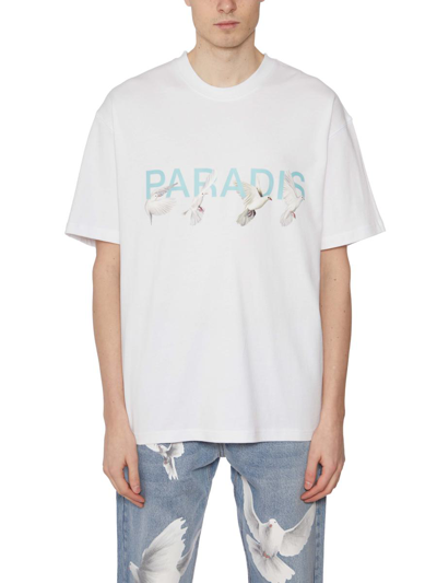 3paradis Graphic Print Logo T-shirt In White