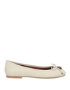 Kurt Geiger Woman Ballet Flats Ivory Size 10 Soft Leather In White