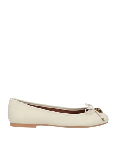 Kurt Geiger Woman Ballet Flats Ivory Size 10 Soft Leather In White