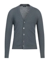 Drumohr Man Cardigan Slate Blue Size 46 Merino Wool In Blue