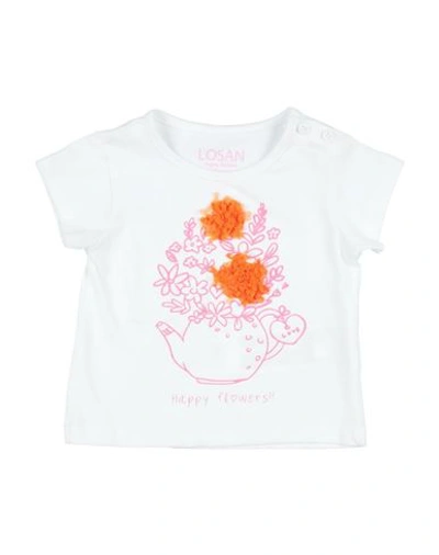 Losan Babies'  Newborn Girl T-shirt White Size 3 Cotton
