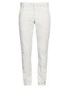 Dondup Man Pants Off White Size 40 Cotton, Elastane