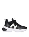 Hogan Woman Sneakers Black Size 5 Textile Fibers, Soft Leather In Black