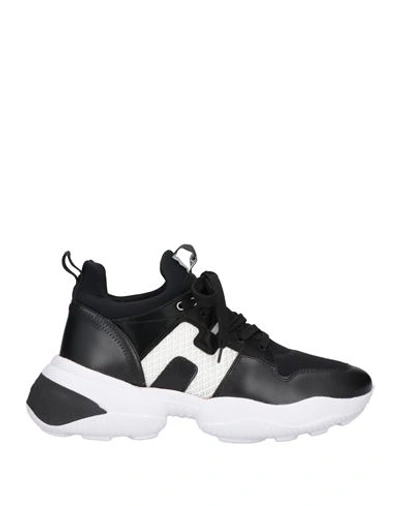 Hogan Woman Sneakers Black Size 5 Textile Fibers, Soft Leather