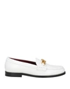 Valentino 10mm Vlogo Chain Leather Loafers In White