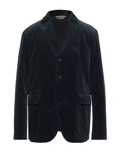 Aspesi Man Suit Jacket Midnight Blue Size 42 Cotton In Blue