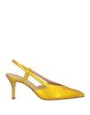 Roberto Festa Woman Pumps Yellow Size 10 Soft Leather