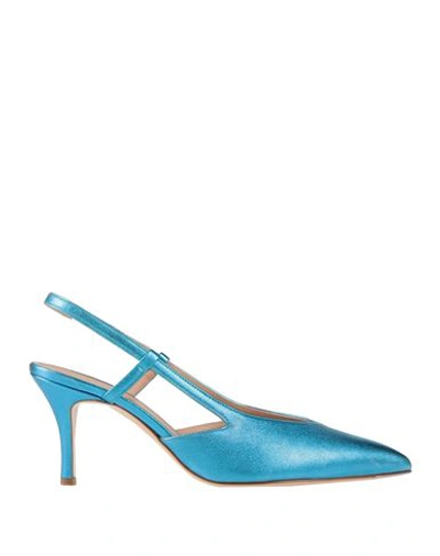 Roberto Festa Woman Pumps Azure Size 6 Soft Leather In Blue
