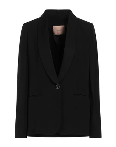 Twinset Woman Suit Jacket Black Size 6 Viscose