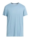 Majestic Filatures Man T-shirt Light Blue Size Xl Linen, Elastane