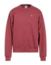 Nike Man Sweatshirt Brick Red Size Xl Cotton, Polyester