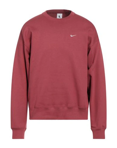Nike Man Sweatshirt Brick Red Size Xl Cotton, Polyester