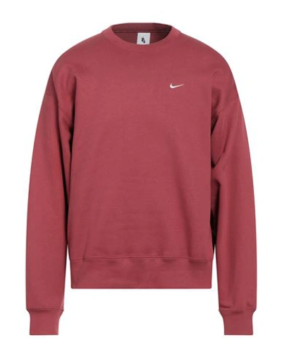 Nike Men's Solo Swoosh Fleece Crew In Team Red/ White