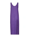 8 By Yoox Linen Maxi Dress Woman Midi Dress Dark Purple Size 12 Linen