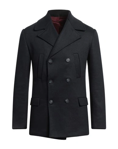 Squad² Man Coat Midnight Blue Size 34 Polyester, Polyacrylic In Black