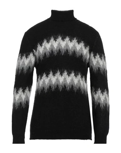 Officina 36 Man Turtleneck Black Size L Acrylic, Polyamide, Wool, Mohair Wool In Black