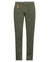 Manuel Ritz Man Pants Military Green Size 38 Cotton, Elastane