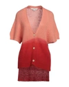 19.70 NINETEEN SEVENTY 19.70 NINETEEN SEVENTY WOMAN CARDIGAN SALMON PINK SIZE L POLYAMIDE, MOHAIR WOOL, WOOL