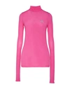 Gaelle Paris Gaëlle Paris Woman Turtleneck Fuchsia Size 1 Modal, Elastane In Pink