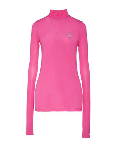Gaelle Paris Gaëlle Paris Woman Turtleneck Fuchsia Size 1 Modal, Elastane In Pink