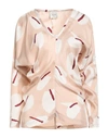 Alysi Woman Blouse Beige Size 8 Silk In Beige