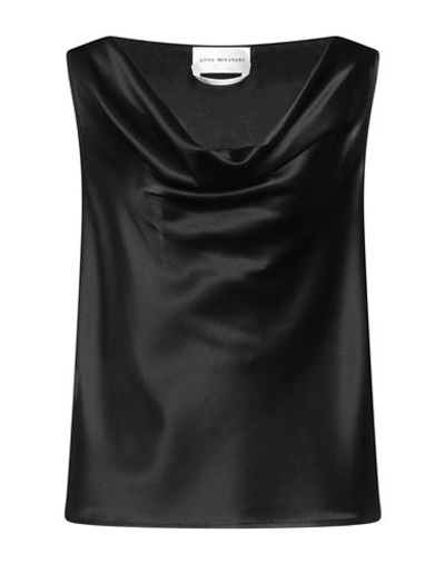 Anna Molinari Blumarine Woman Top Black Size 2 Silk, Elastane