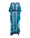 Alberta Ferretti Woman Long Dress Azure Size 6 Cotton In Blue