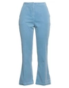Aspesi Woman Pants Light Blue Size 10 Cotton, Elastane