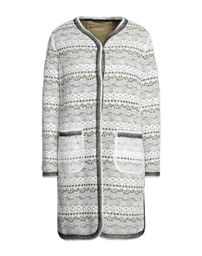 Ermanno Scervino Woman Coat White Size 6 Polyester, Polypropylene, Viscose
