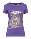 Cavalli Class Woman T-shirt Purple Size M Cotton