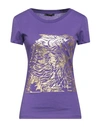Cavalli Class Woman T-shirt Purple Size M Cotton In Purple