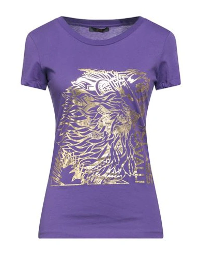 Cavalli Class Woman T-shirt Purple Size M Cotton