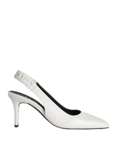 Furla Woman Pumps Off White Size 11 Ovine Leather