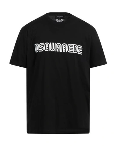 Dsquared2 Man T-shirt Black Size Xxl Cotton In Black
