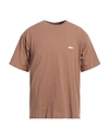 Obey Man T-shirt Light Brown Size Xl Cotton In Beige