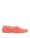 Tod's Woman Loafers Salmon Pink Size 8 Calfskin
