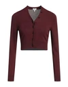 Loewe Woman Cardigan Burgundy Size Xs Viscose, Polyester In Red